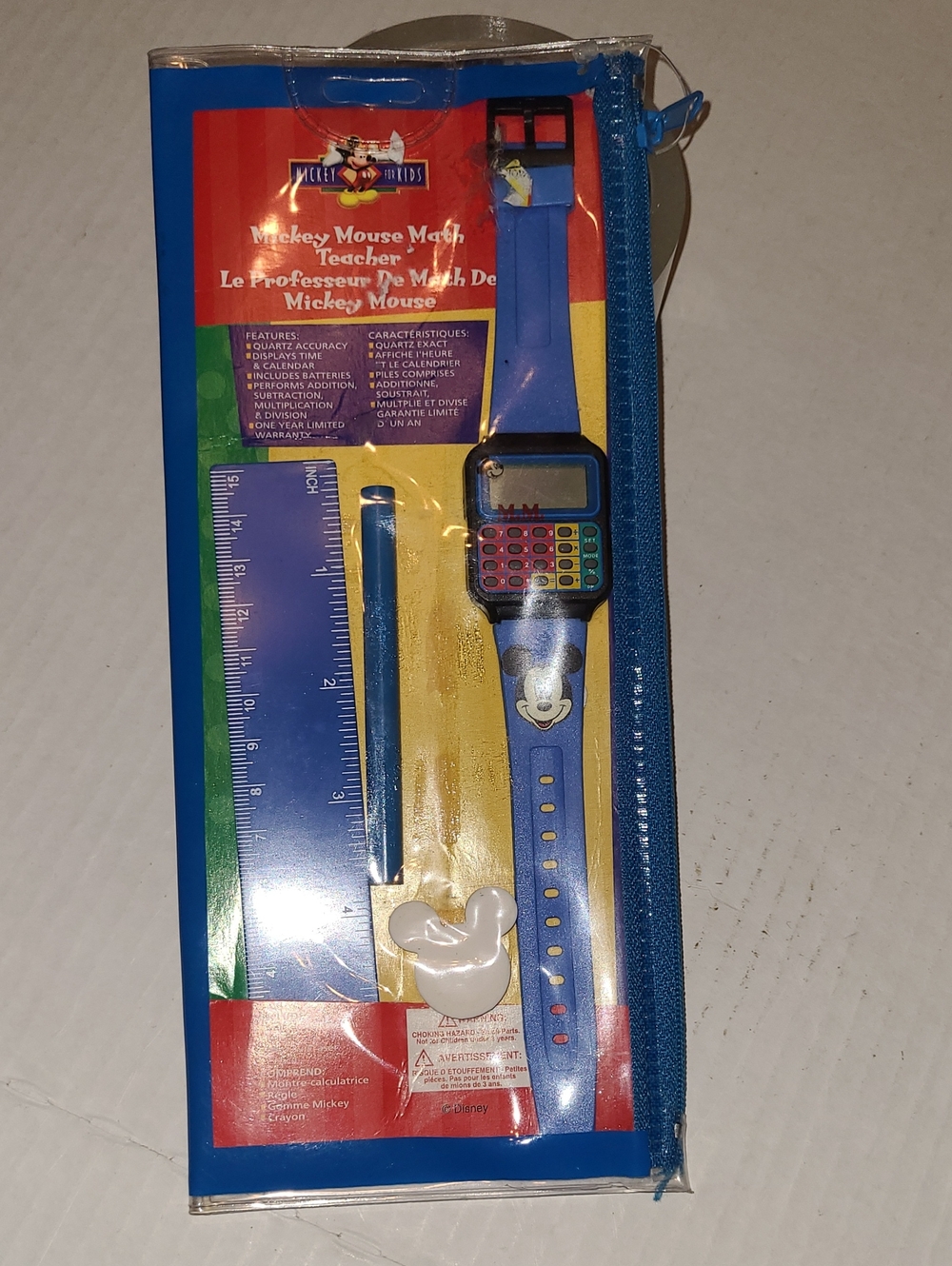 Disney Mickey Mouse Blue Kids Calculator Watch & Stationery Set